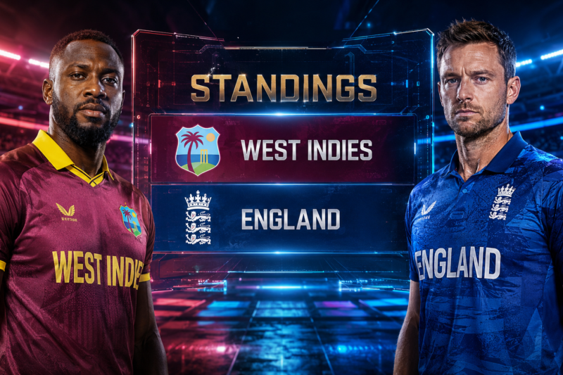 West Indies Cricket Team Vs England Cricket Team Standings